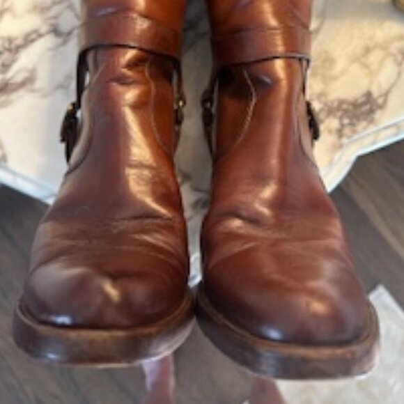 VINTAGE RARE MIU MIU Harness Italian Leather Heeled Luxury Boots - Size 8/8.5 N - Picture 13 of 16